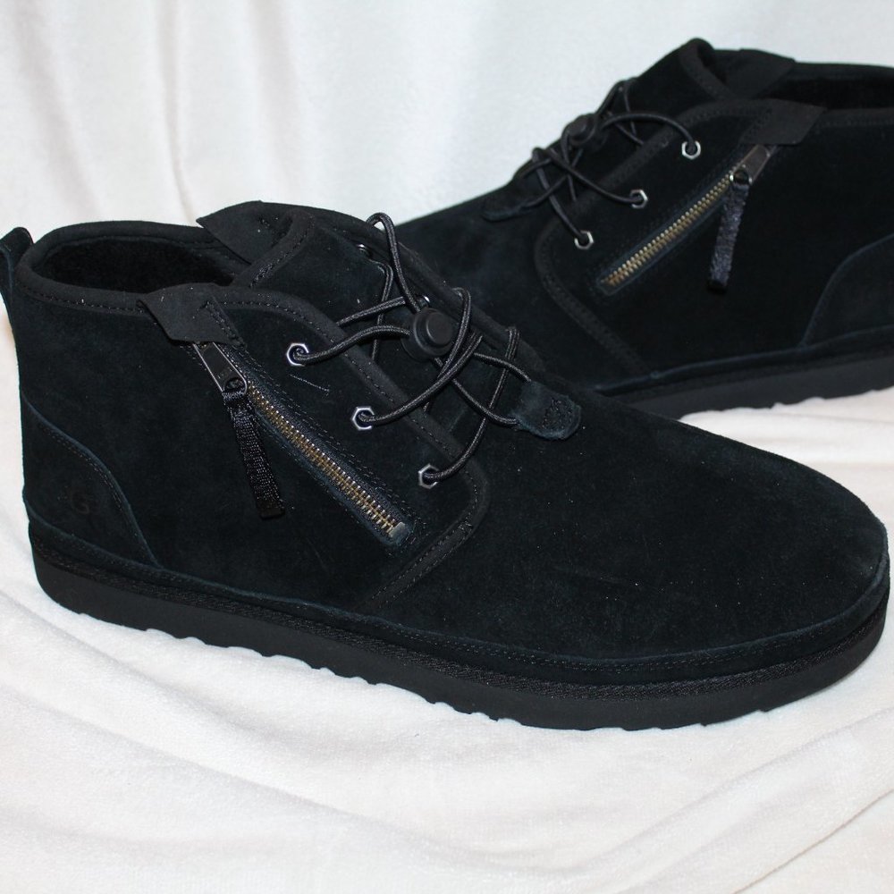 NIB UGG‎ MEN'S NEUMEL CHUKKA ZIP UP ANKLE BOOTS BLACK 17